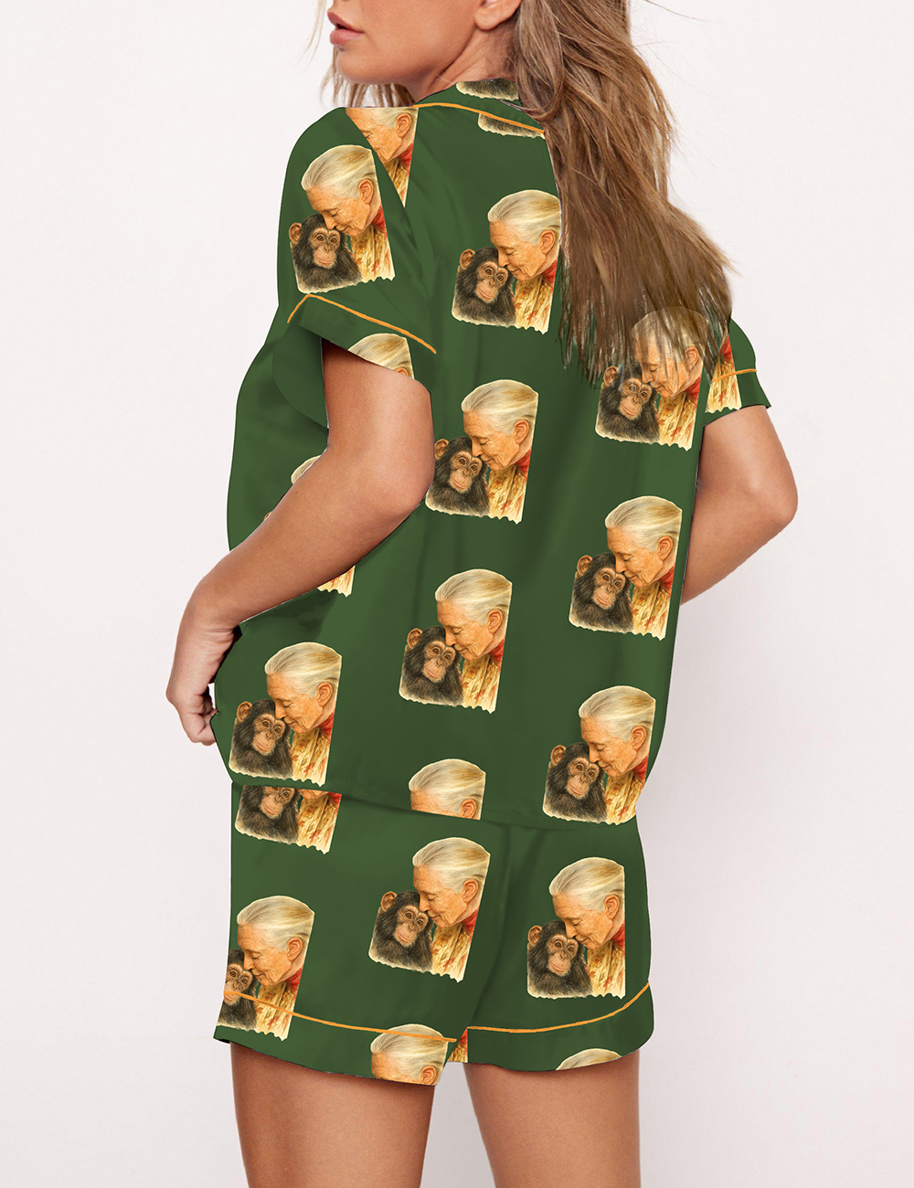 Women's Jane Goodall Quote What You Do Makes A Difference Satin Pajama Set