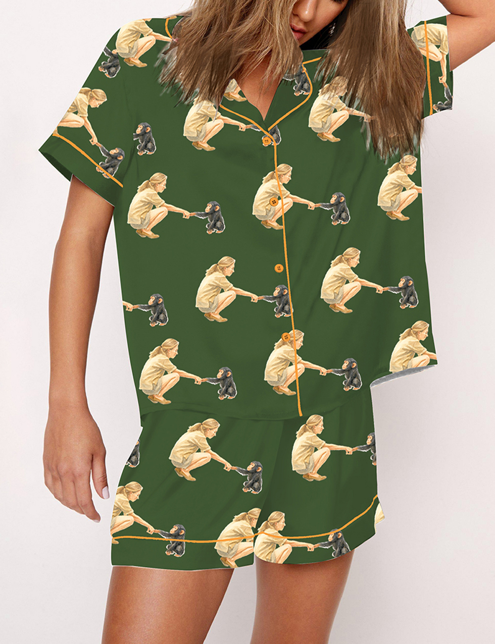 Women's Remember Jane Goddall Satin Pajama Set