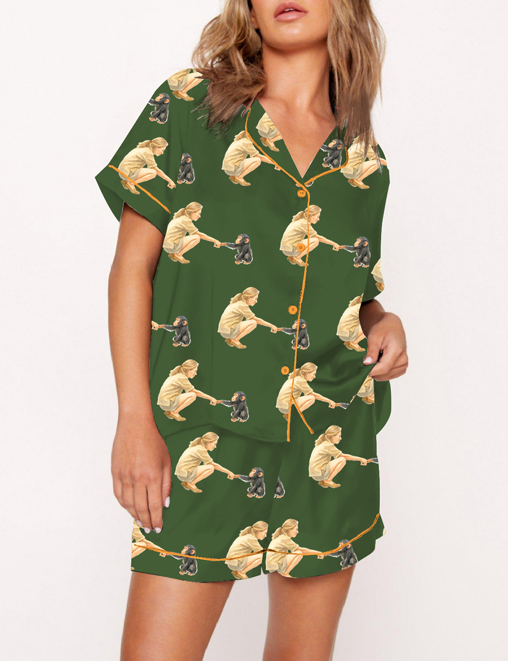 Women's Remember Jane Goddall Satin Pajama Set