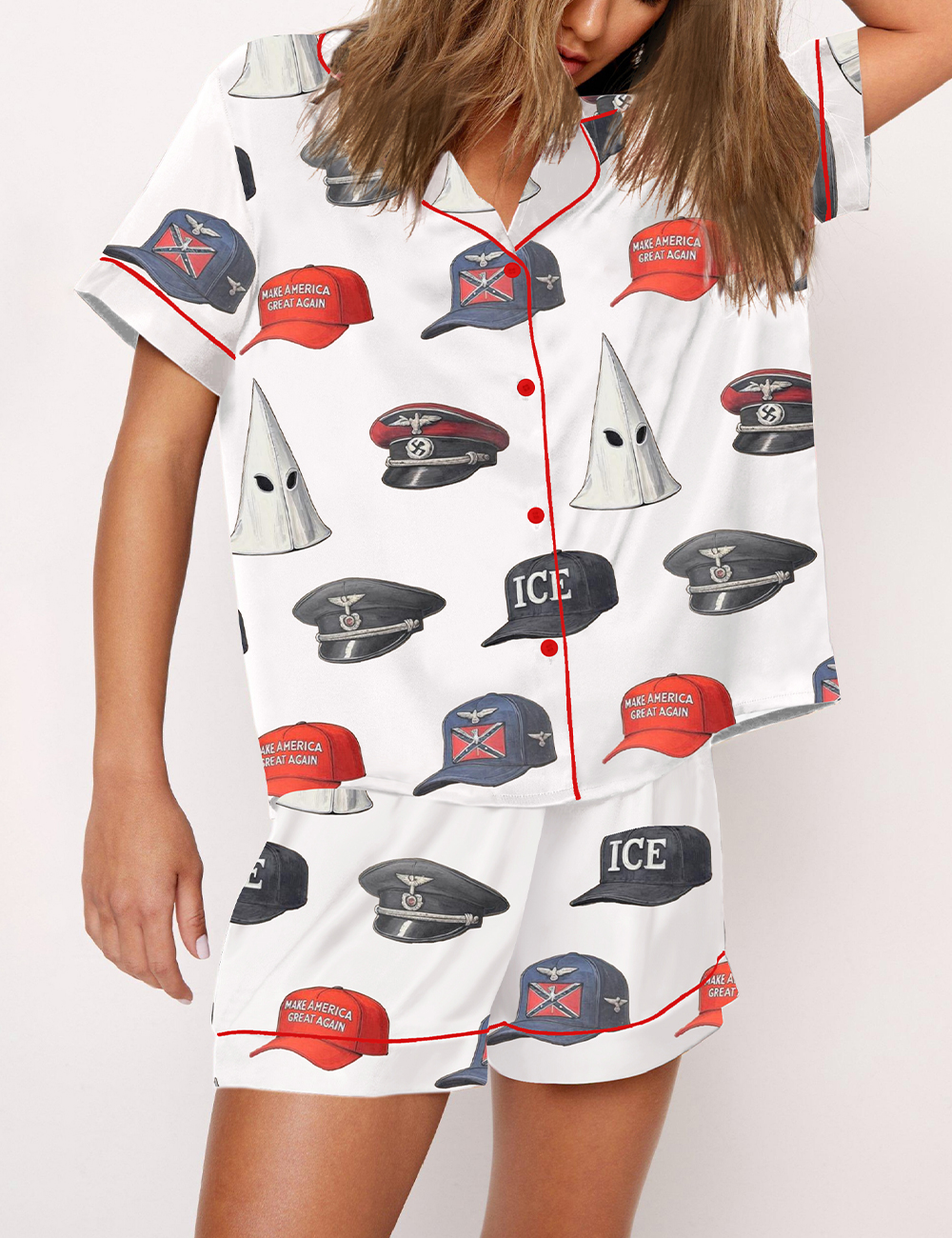 Women's No Kings In America Protest Pajama Set