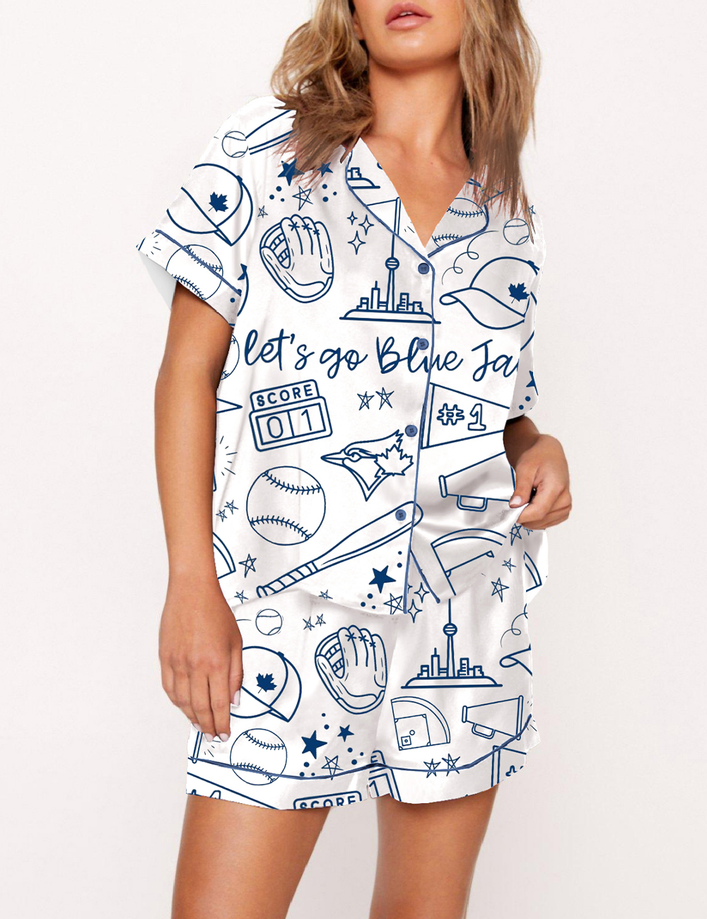 Women's Let’s Go Blue Jays Toronto Baseball Pajama Set