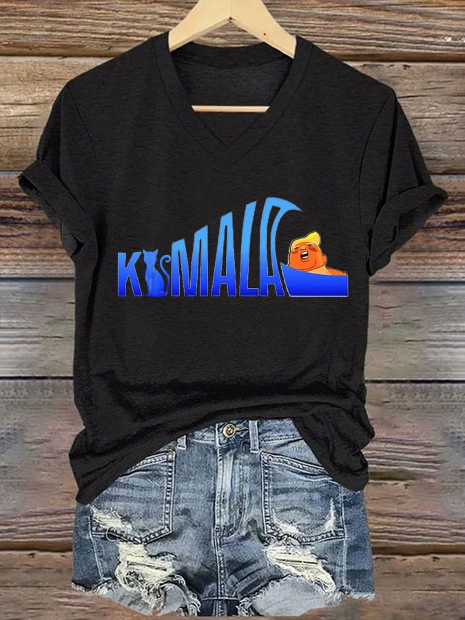 Women's general election hot comma la printed casual T-shirt
