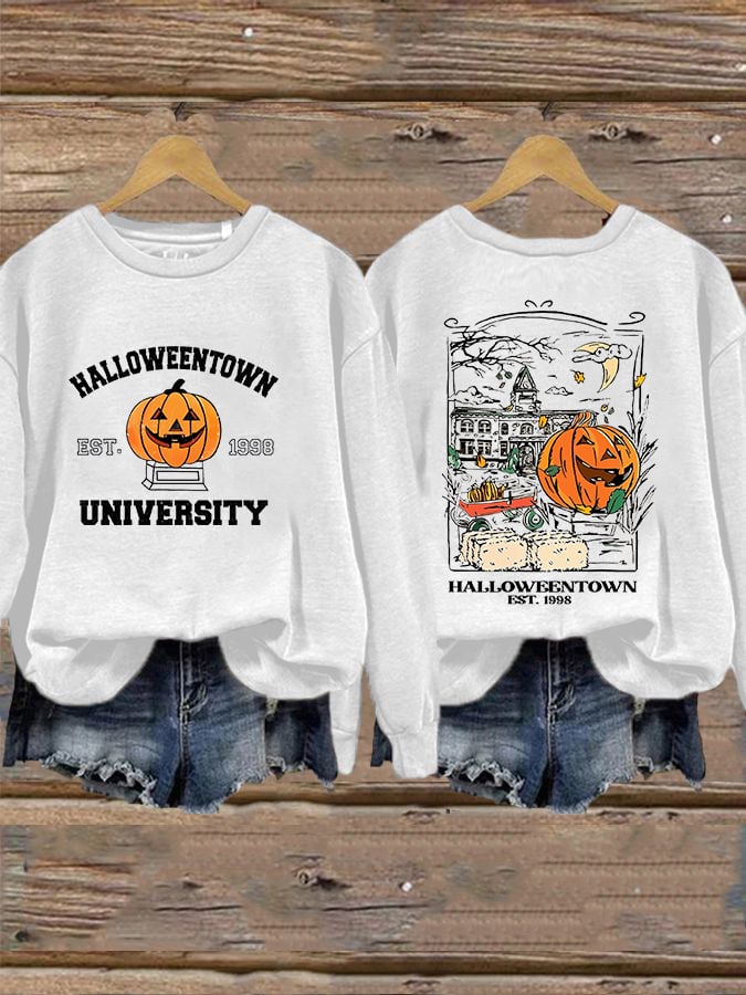Women's Halloween Town Est 1998 Printed Sweatshirt