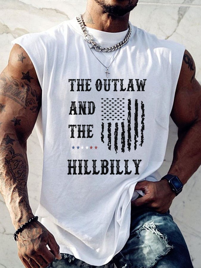 Men's The Outlaw and The Hillbilly Printed Casual Tank Top
