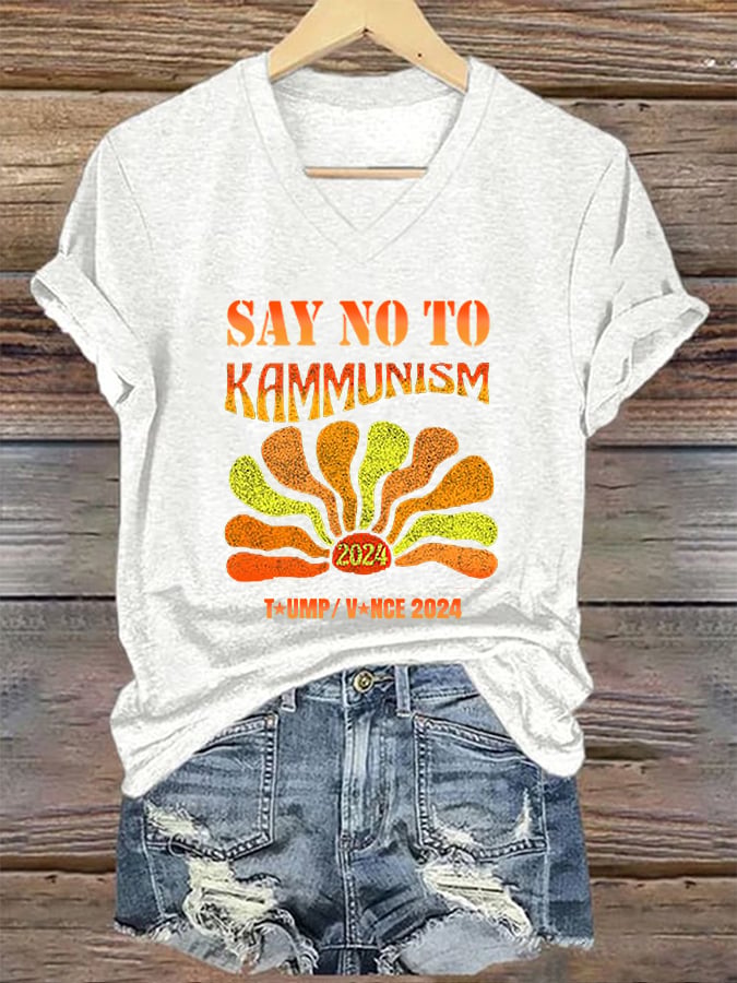 Women's Say no to Kamunism Print T-Shirt