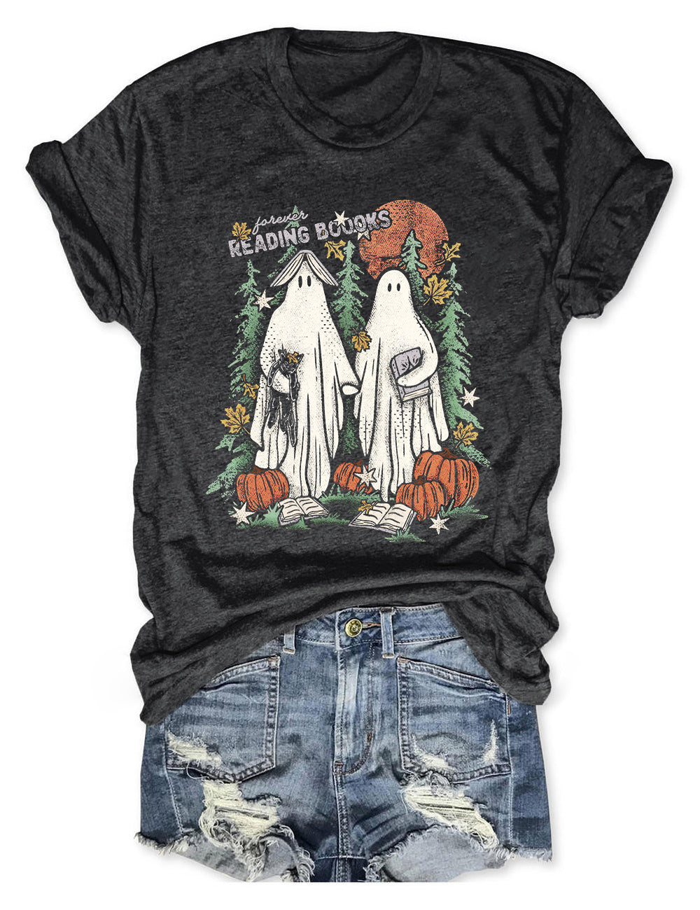 Forever Reading Boooks Ghost Tee