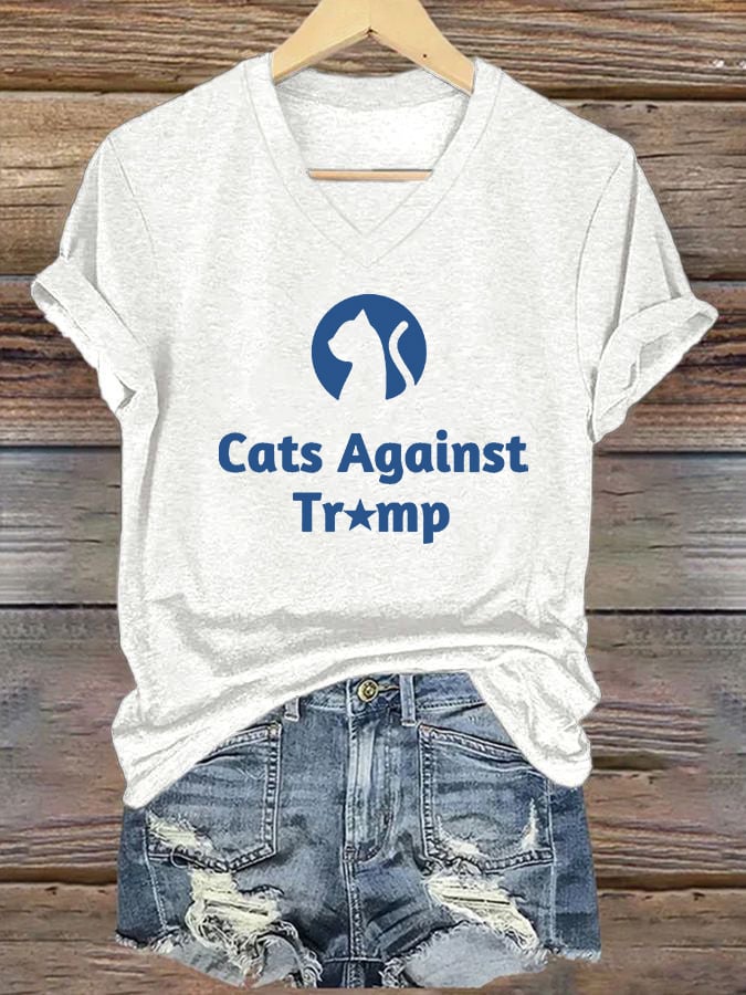 Women's Cats Against T Print T-shirt