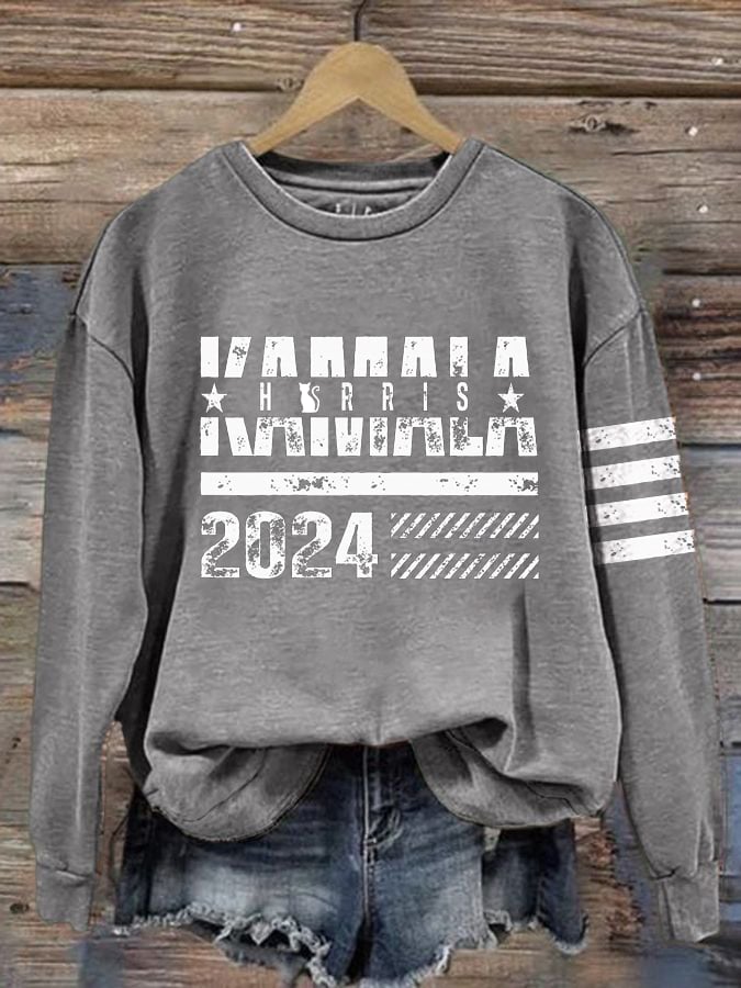 Women's comma la print crew neck sweatshirt