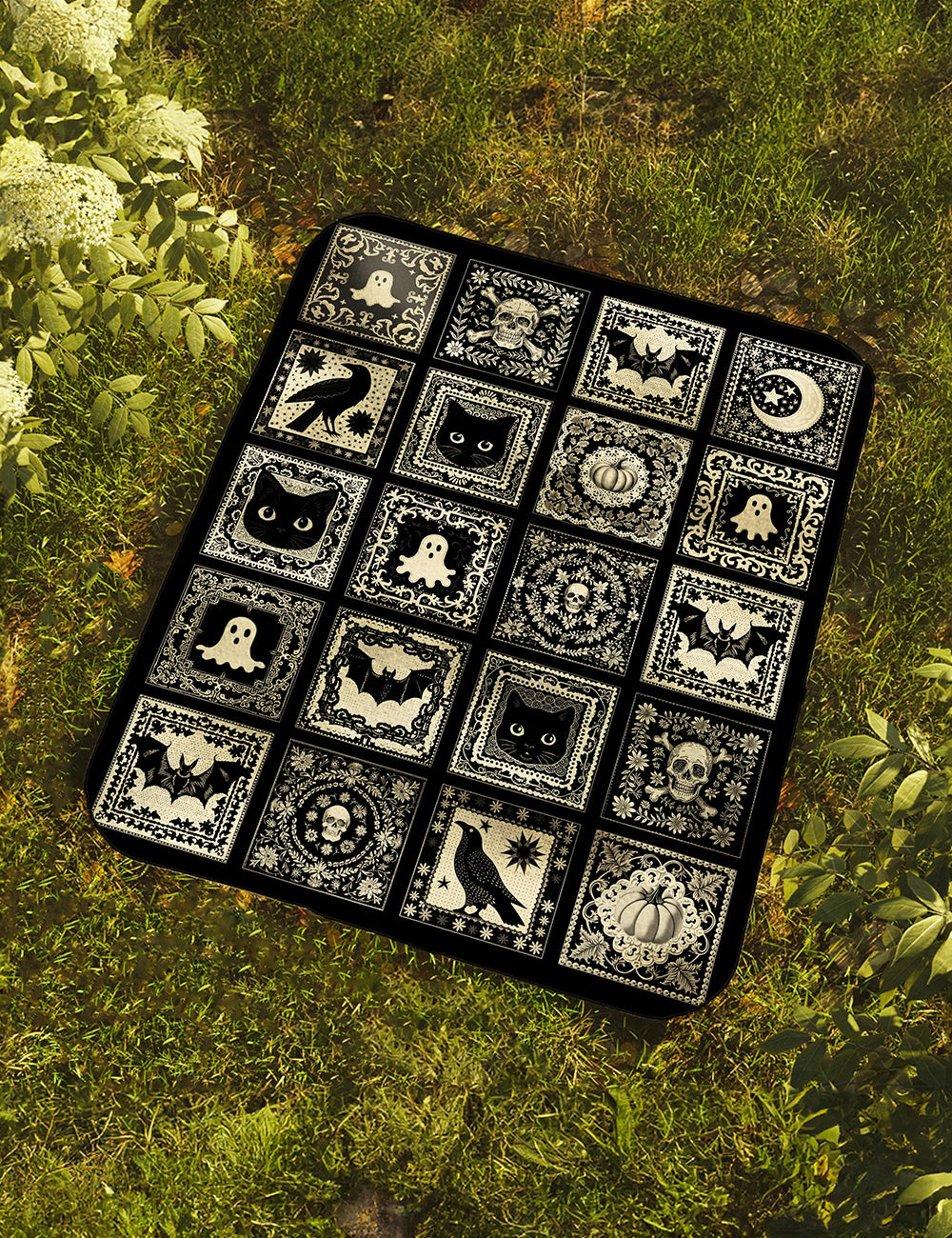 Halloween Ghost Black Cat Blanket