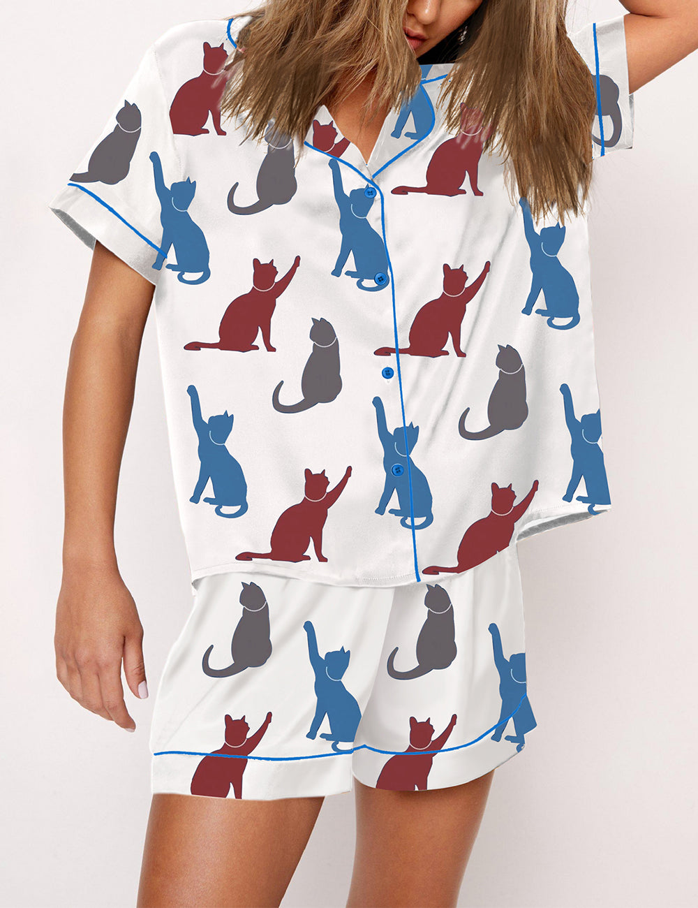 Women's Cat Print Pajama Set