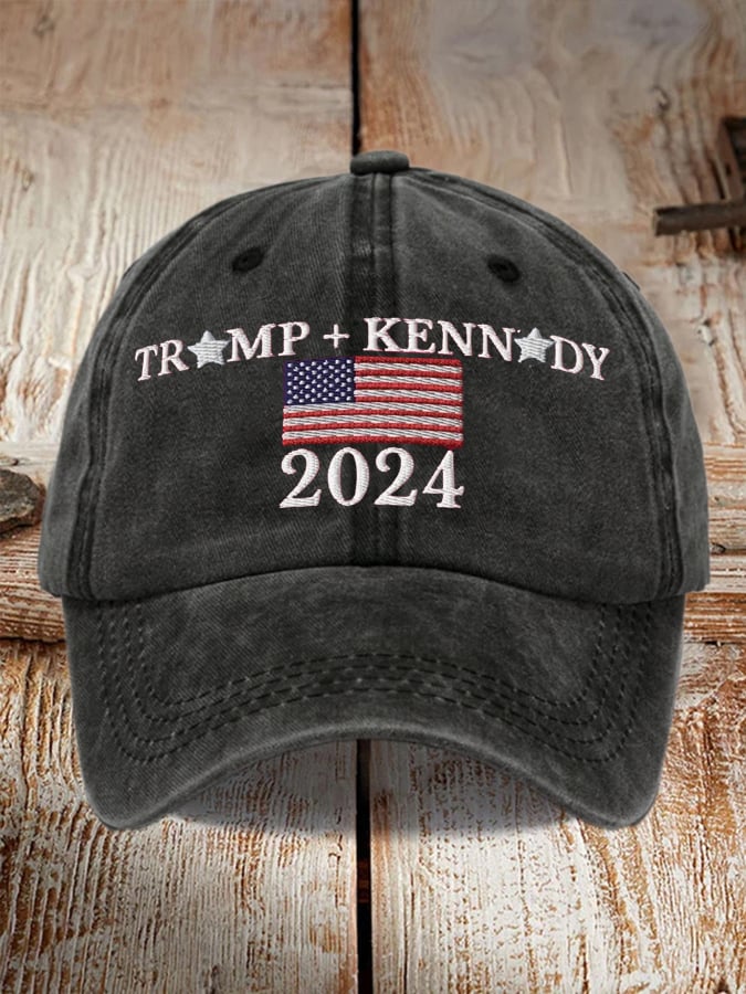 Unisex Distressed Washed Cotton Hot Spot Election Print Hat