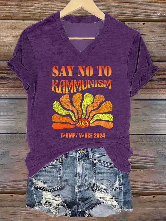Women's Say no to Kamunism Print T-Shirt