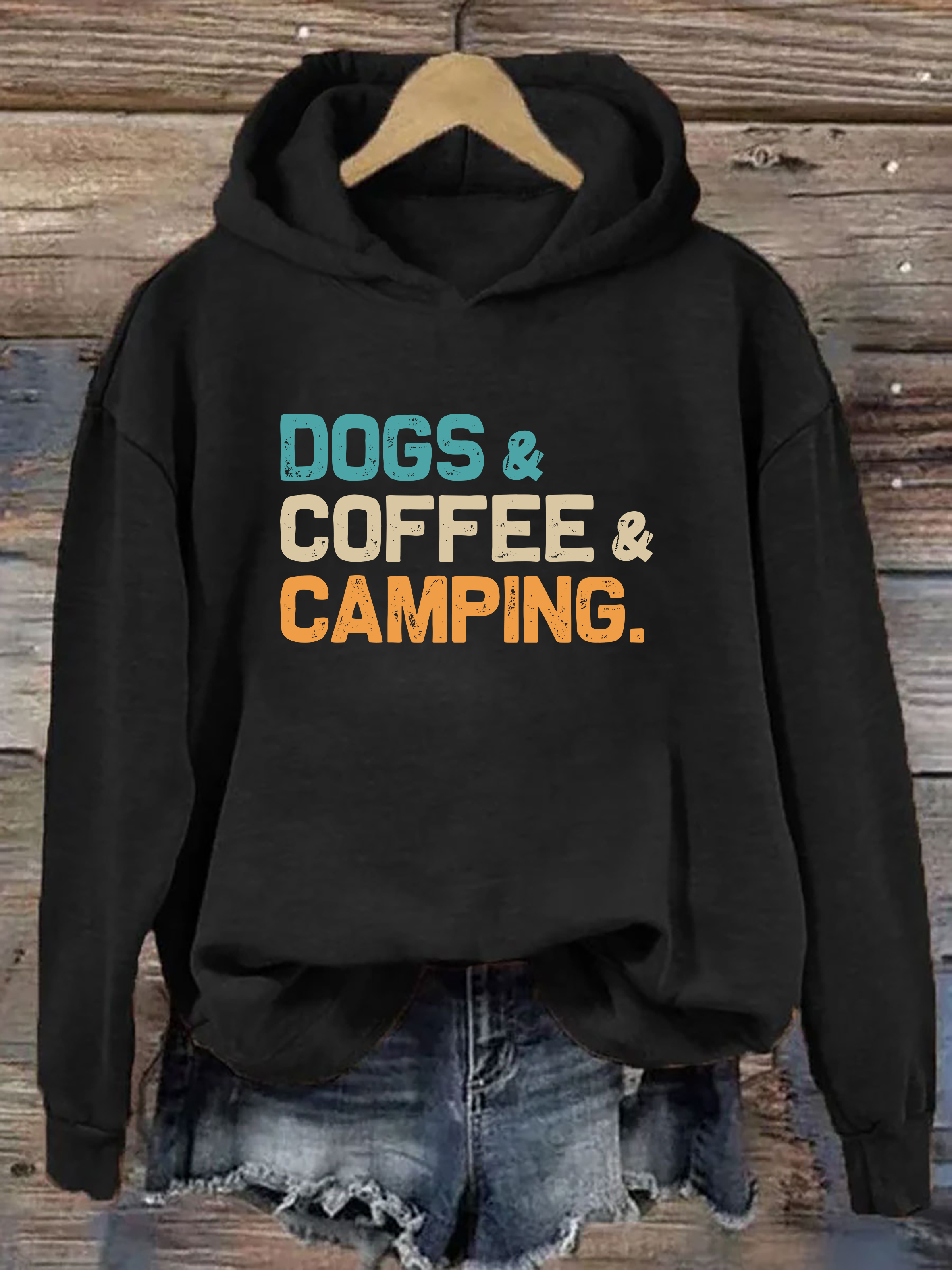Dogs Coffee Camping Hoodie