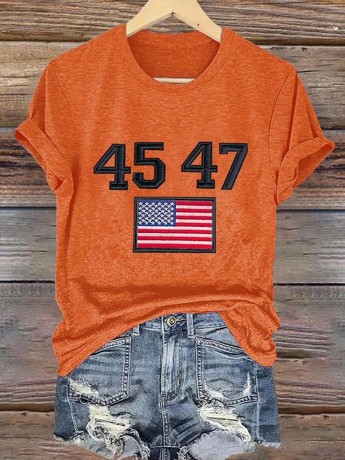Retro 45 47 Print T-Shirt