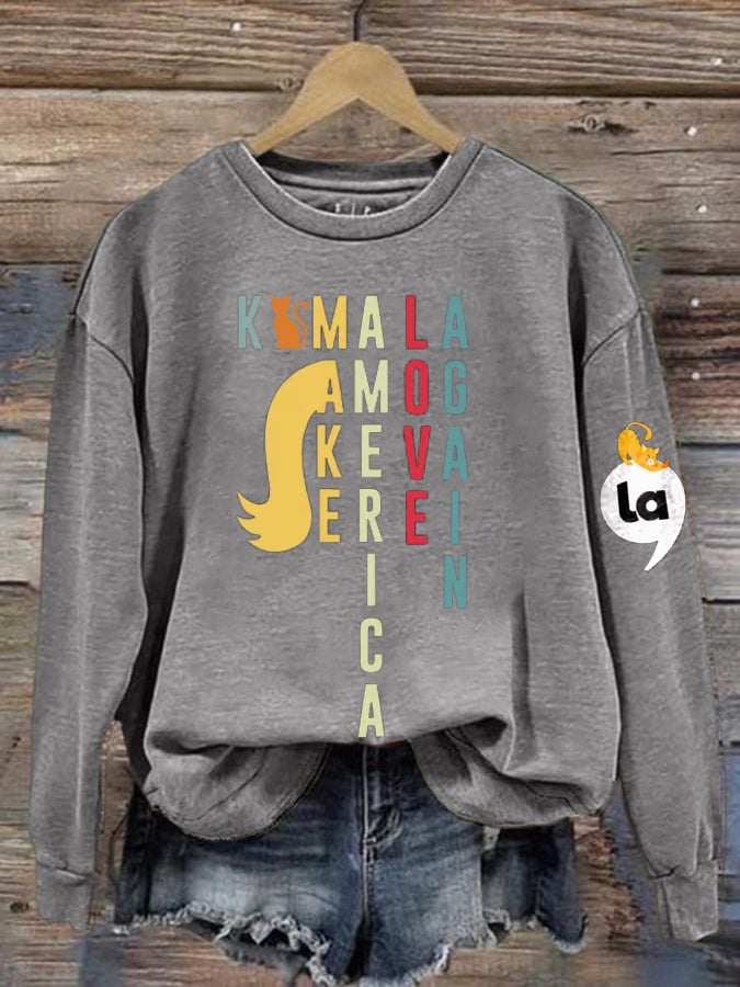 Women's Comma La Print Crew Neck Sweatshirt