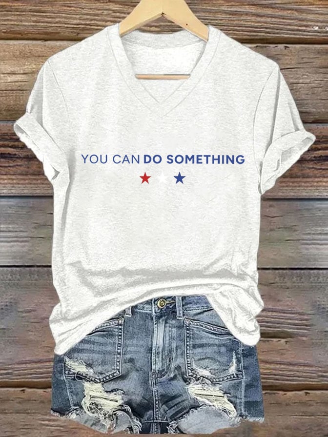 Women's You Can Do Something Printed Short-Sleeved T-Shirt