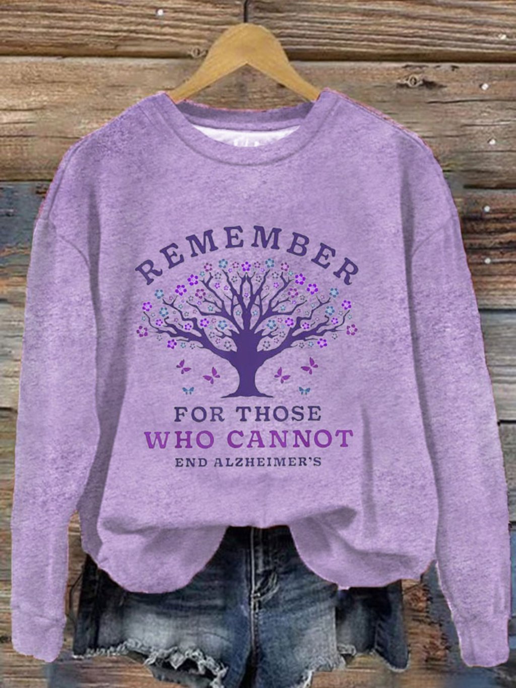 Women's Remember For Those Who Cannot Dementia Alzheimer's Disease Awareness Printed Sweatshirt