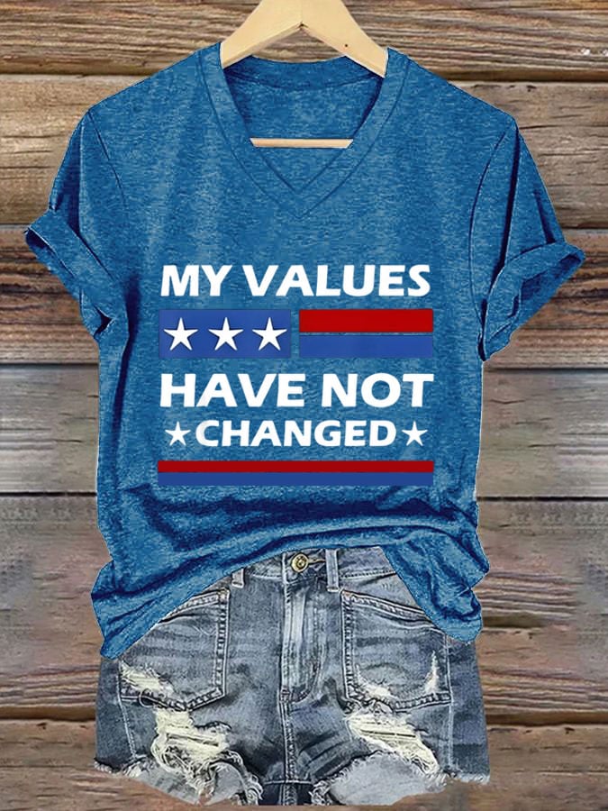 Women's My Values Have Not Changed Print Casual T-Shirt