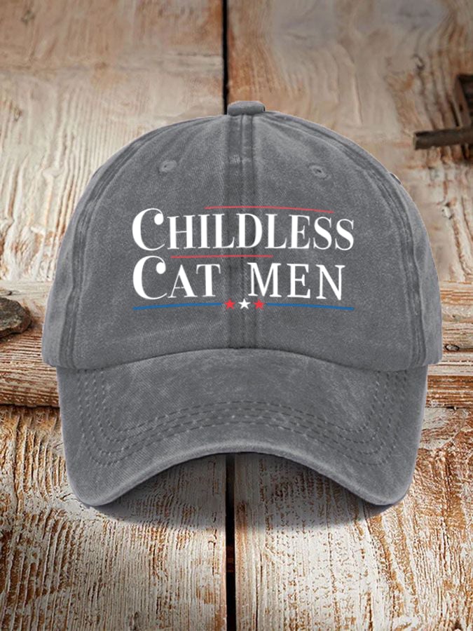 Unisex Childless Cat Men Printed Hat