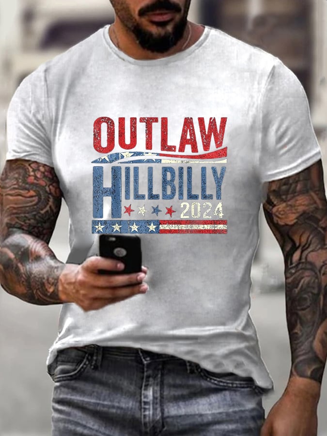 Men's Outlaw And Hillbilly Printed T-Shirt