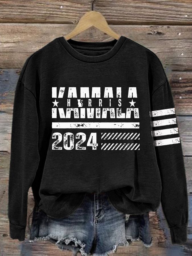 Women's comma la print crew neck sweatshirt