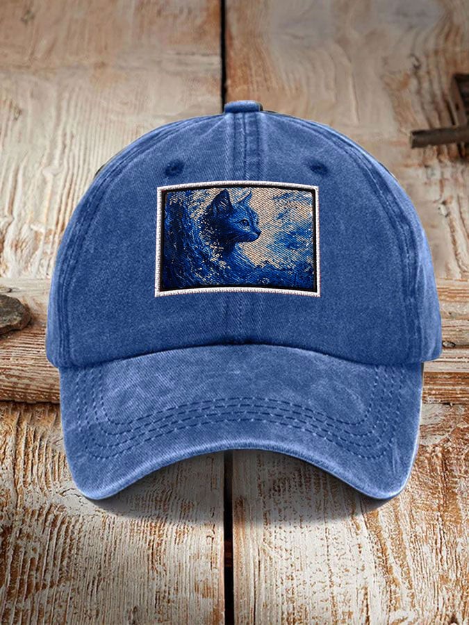 Blue Wave Cat Hat