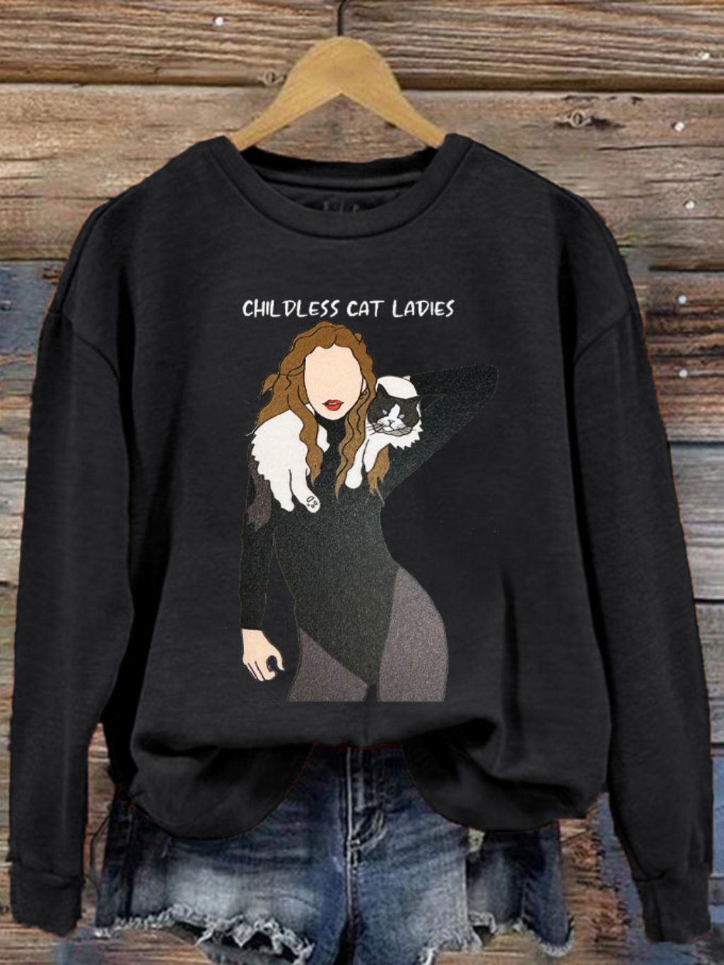 Women's Childless Cat Ladies Printed Sweatshirt