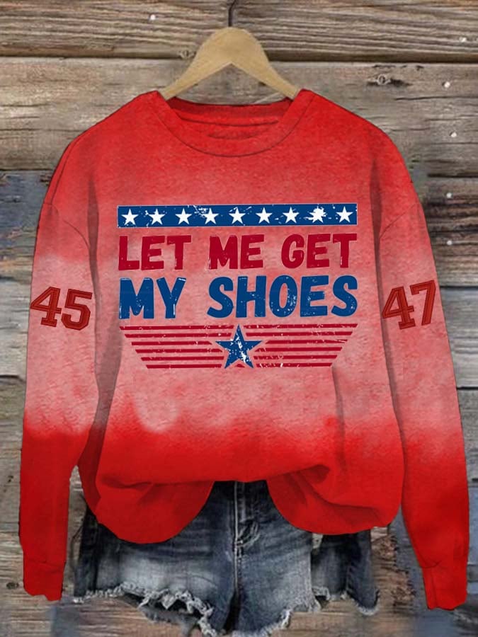 Women'S Casual Red American Flag Fight Print Sweatshirt