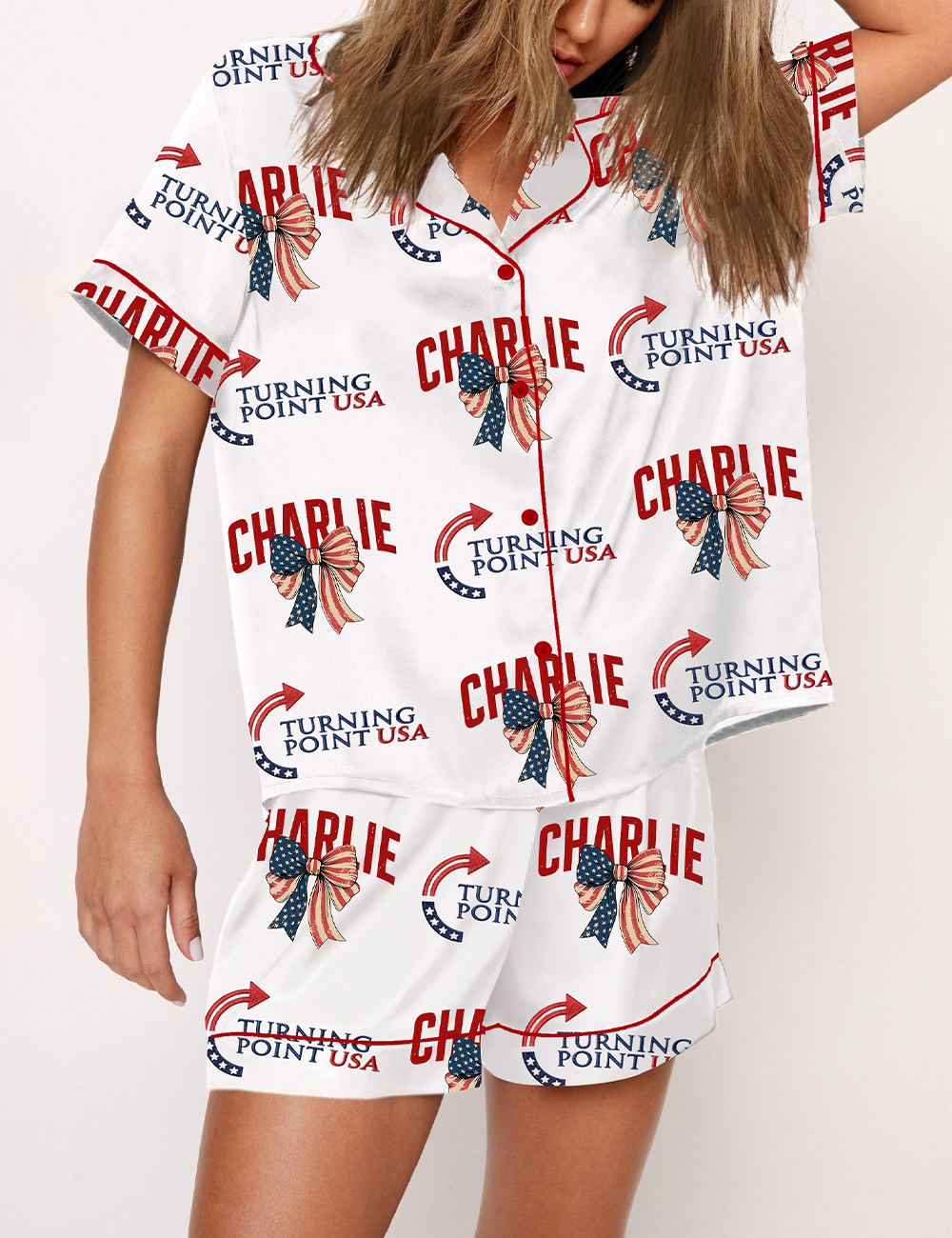 Women's Great American Turning Point USA Freedom Satin Pajama Set