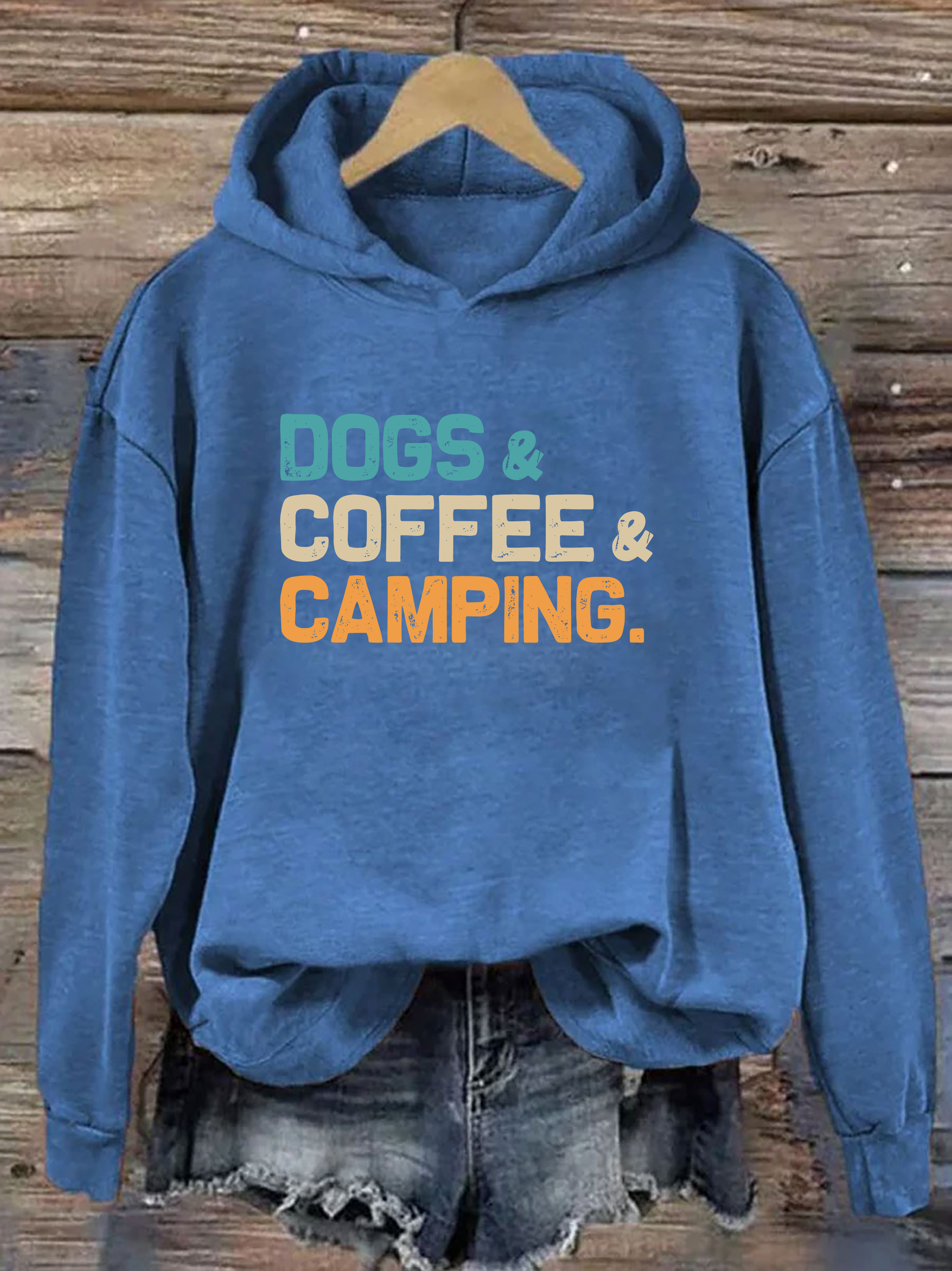 Dogs Coffee Camping Hoodie