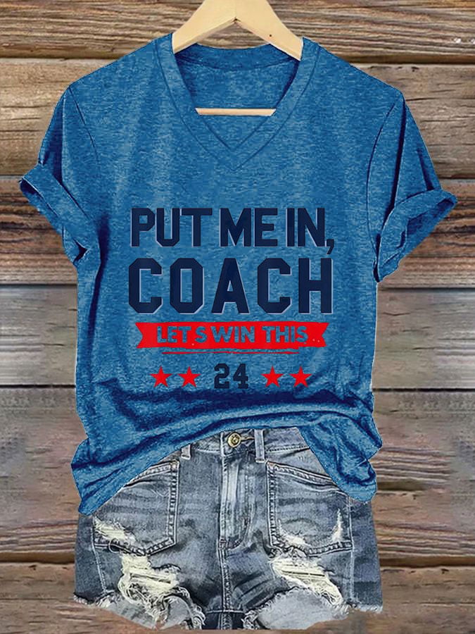 Women's Put Me In Coach Let‘s’ Win This Print Casual T-Shirt