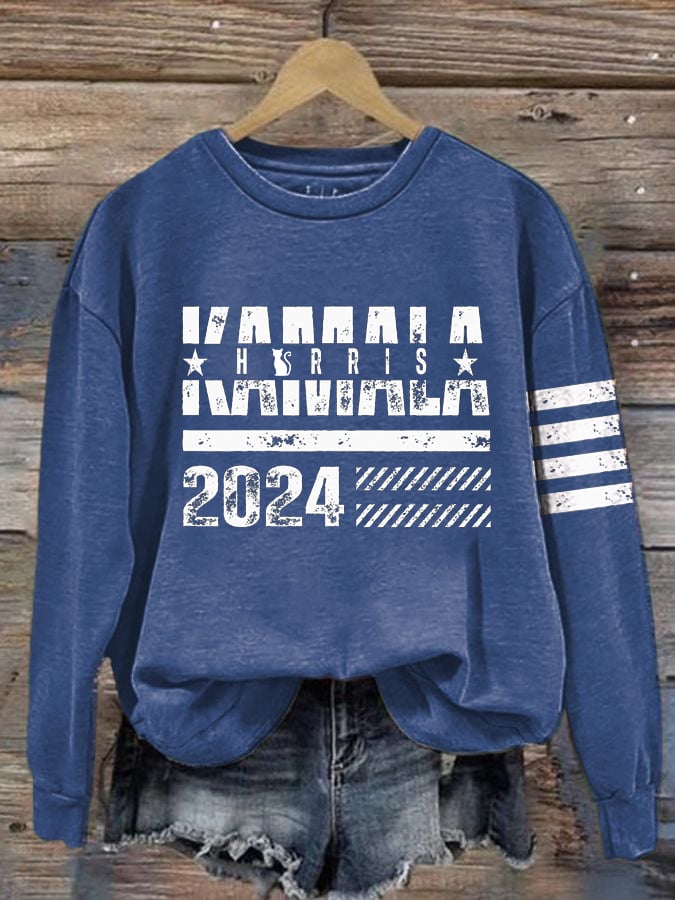 Women's comma la print crew neck sweatshirt