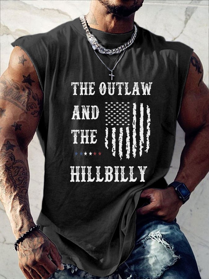 Men's The Outlaw and The Hillbilly Printed Casual Tank Top