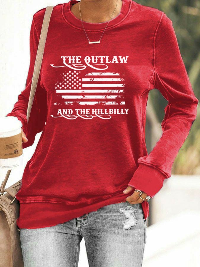 Women's The Outlaw and The Hillbilly Printed Casual Sweatshirt