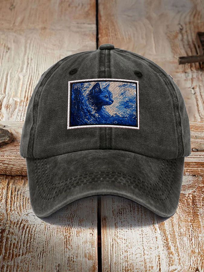 Blue Wave Cat Hat