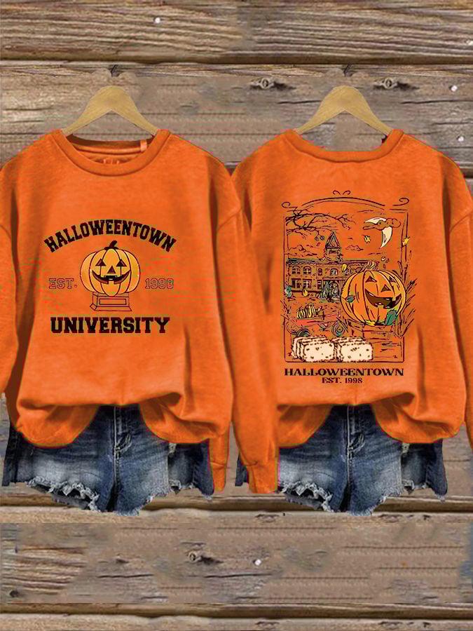 Women's Halloween Town Est 1998 Printed Sweatshirt