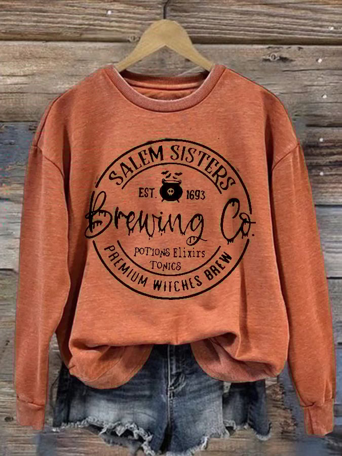 Women's Halloween floral pumpkin print sweatshirt