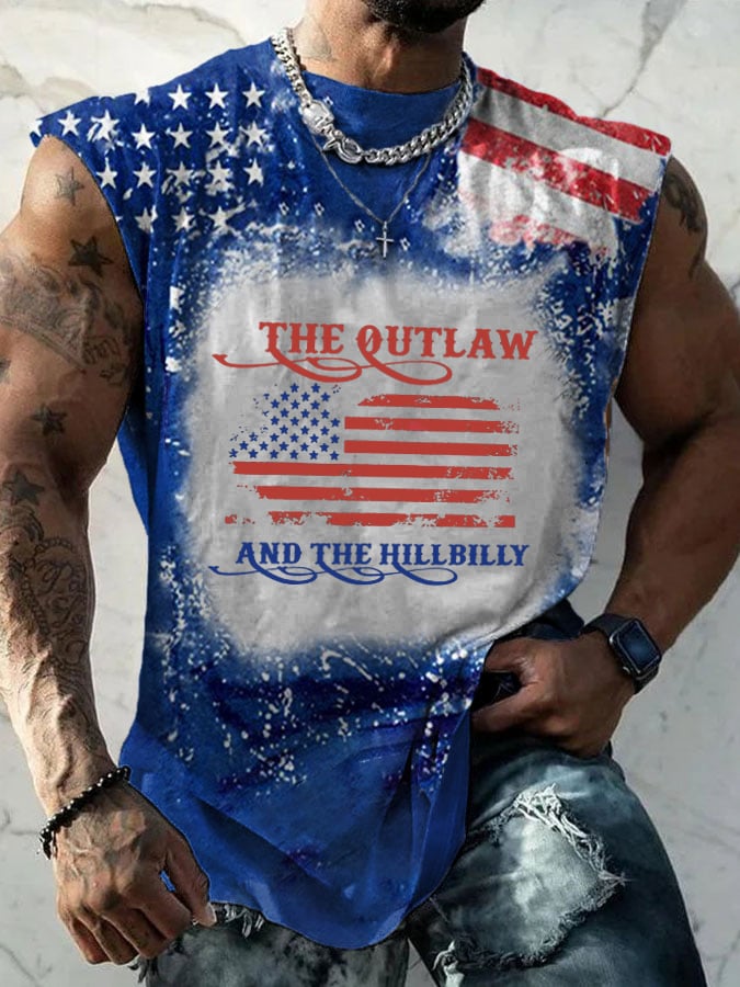 Men's The Outlaw and The Hillbilly Printed Casual Tank Top