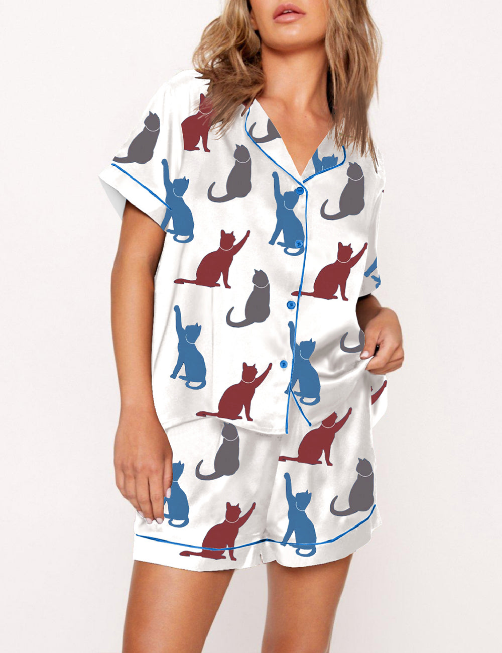 Women's Cat Print Pajama Set