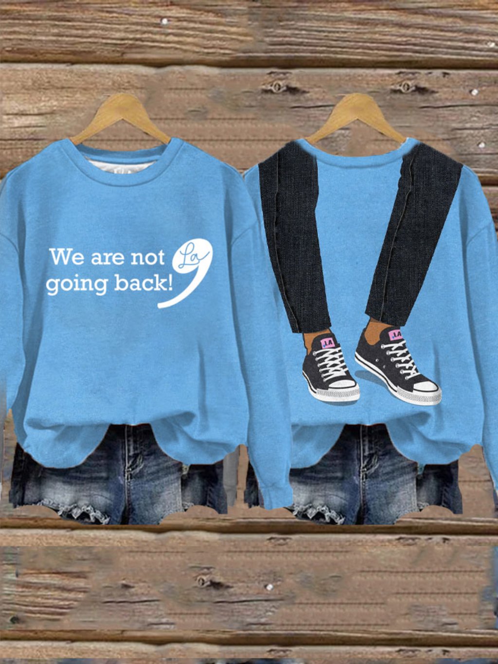 Women's We're Not Going Back Comma La Printed Sweatshirt