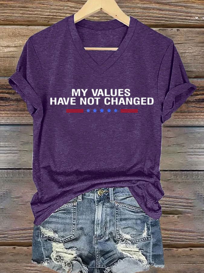Women's My Values Have Not Changed Print Casual T-Shirt