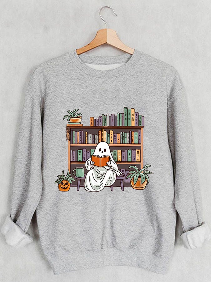Women's Bookish Ghost Print Sweatshirt