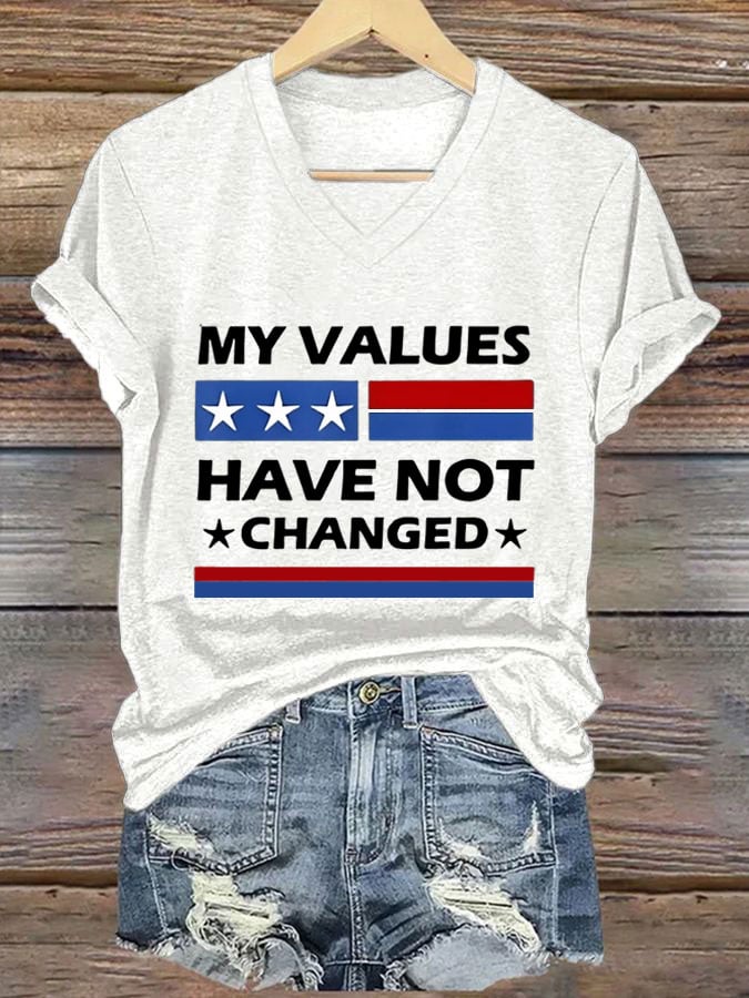 Women's My Values Have Not Changed Print Casual T-Shirt
