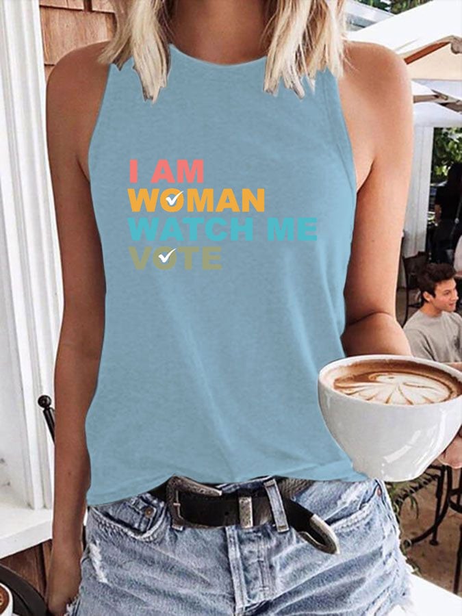 Women's I Am Woman Watch Me Vote Vest