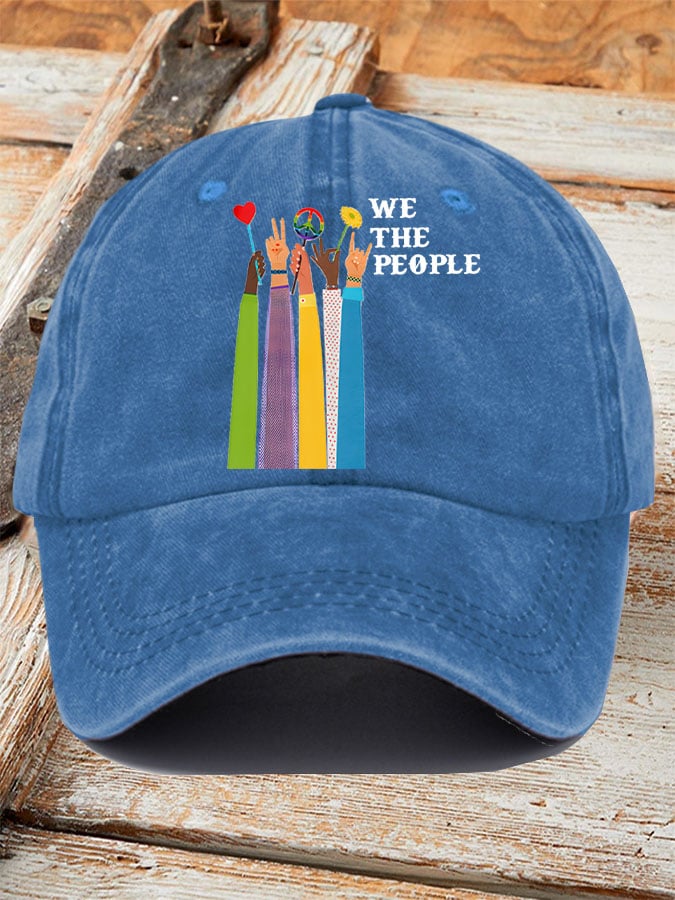 Retro We The People Peace Printed Baseball Cap