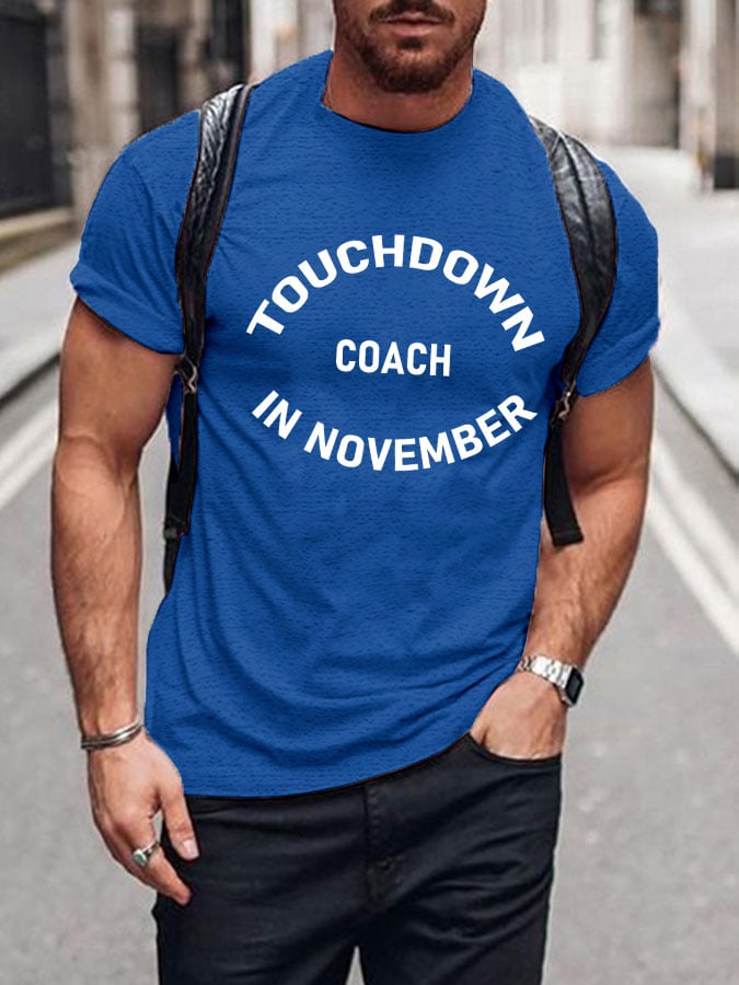 Men's touchdown coach printed T-shirt