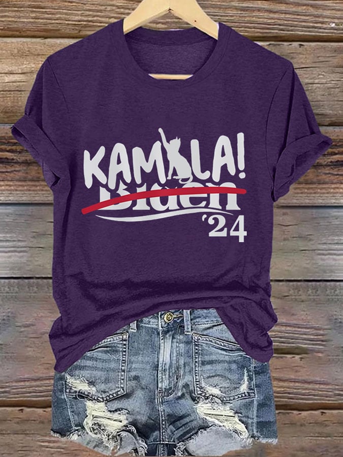 Women's La Printed Casual V Neck T-Shirt