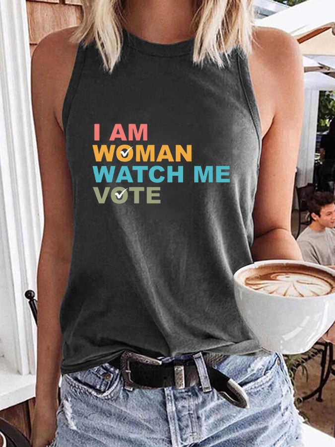 Women's I Am Woman Watch Me Vote Vest