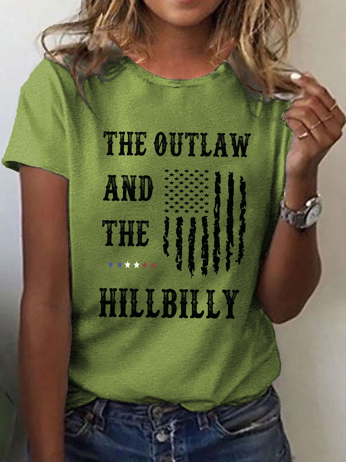 Women's The Outlaw and The Hillbilly Print Crew Neck T-Shirt