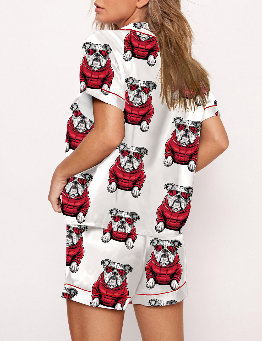 Women’s Go Dawgs Funny Bulldogs Football Pajama Set